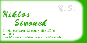 miklos simonek business card